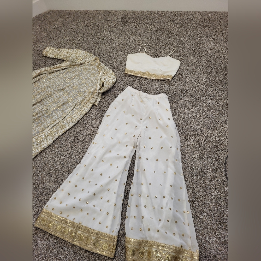 Indian Palazzo Pant Outfit With Stylish Jacket.
